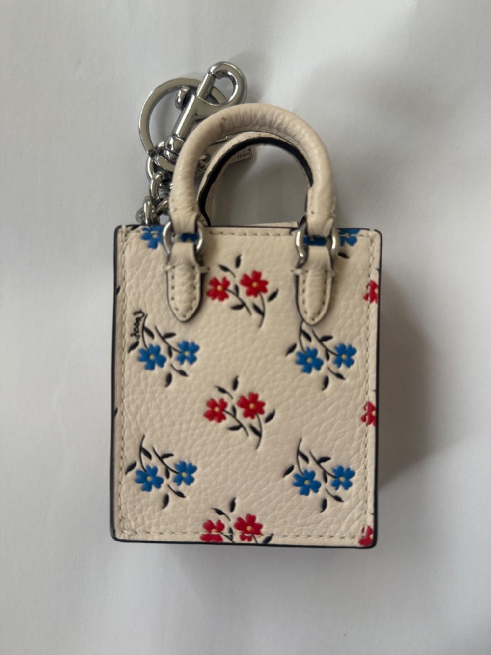 COACH North/South Mini Tote Bag Charm With Floral Print - Picture 2 of 2